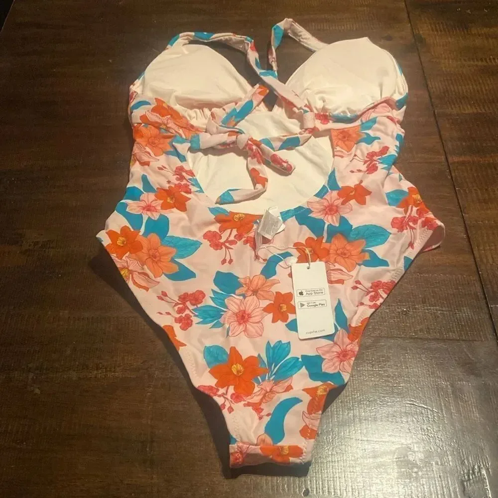 Floral Halter Swimsuit Cupshe Size large